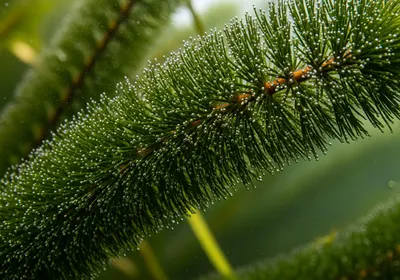 Coontail Ceratophyllum demersum rootless bushy submerged aquatic plant resembling a raccoon tail