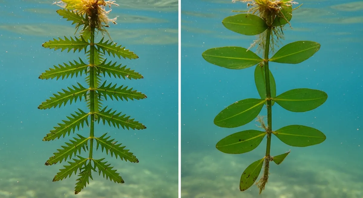 Aquatic weeds vs beneficial native plants — side-by-side comparison guide for distinguishing invasive weeds from ecologically valuable native species